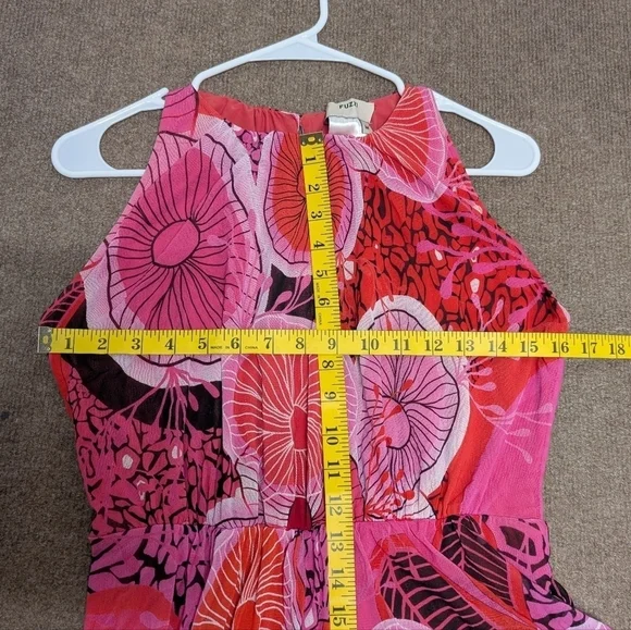 FUZZI Jean Paul Gaultier Abito Lungo Tulle Mesh Maxi Dress Fragola  (Medium) - Picture 7 of 9